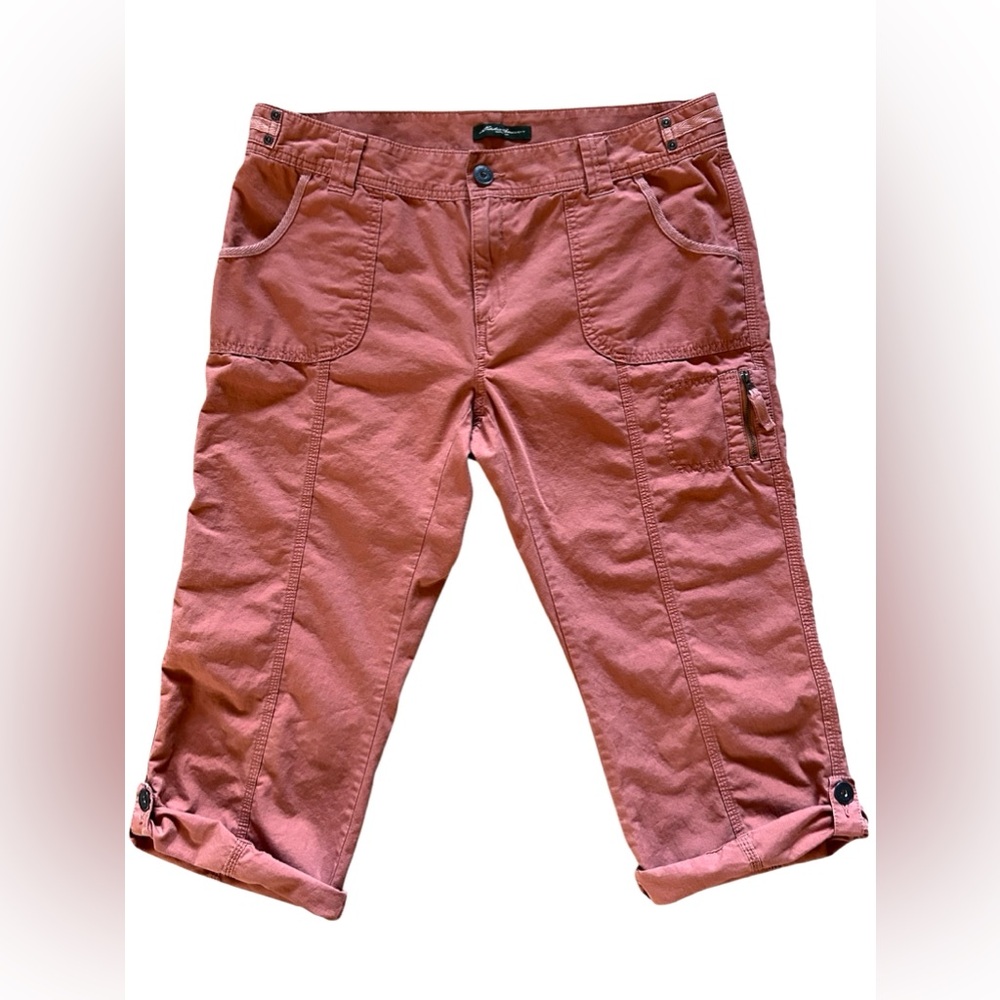 Eddie Bauer Women's Utility Cargo Cropped Hiking Outdoor Pants Capri Size 14